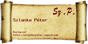 Szlanka Péter névjegykártya