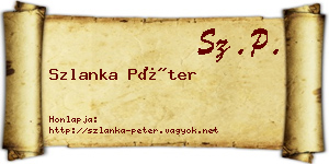 Szlanka Péter névjegykártya